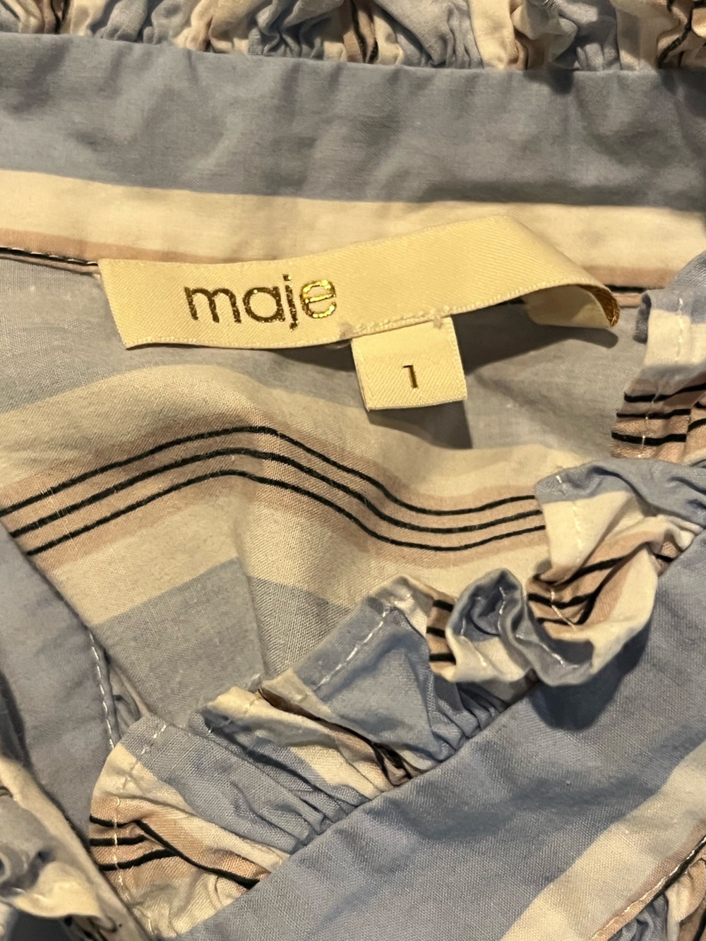 Anthropologie Maje “Lavia” Oversize Ruffle-Collar Blouse Size Fr 1 Small - Picture 9 of 12
